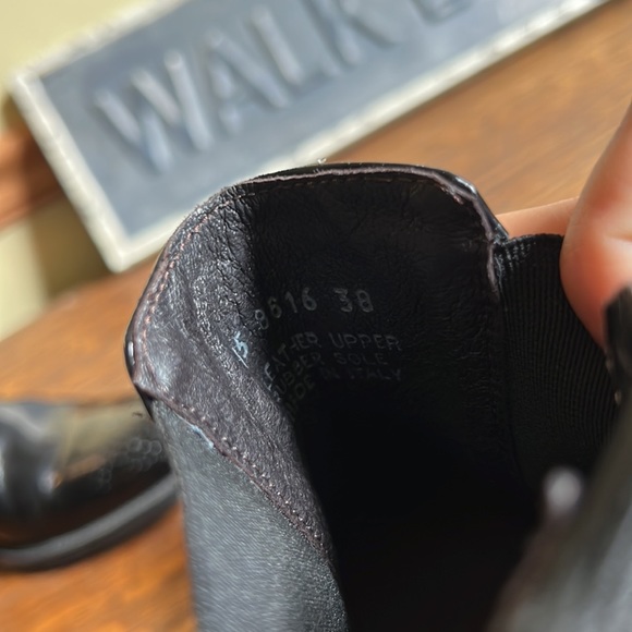 Boemas Vera Gomma Shiny Black Leather Italian Boots - Picture 6 of 7